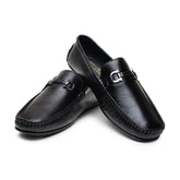 Hayes London | Belfort Driving Loafers – Black Plain Genuine Leather Men’s Shoes